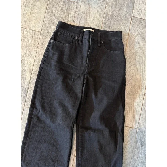 Madewell Perfect Vintage Wide Leg Jean 27 Black DM7541 High Rise Denim Womens - Picture 8 of 14